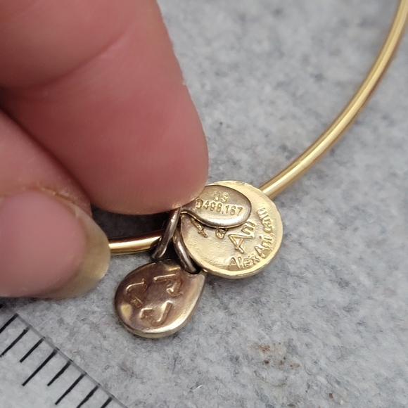 Alex and Ani Peridot August Birthday Stone Gold Bangle Bracelet - Picture 5 of 10